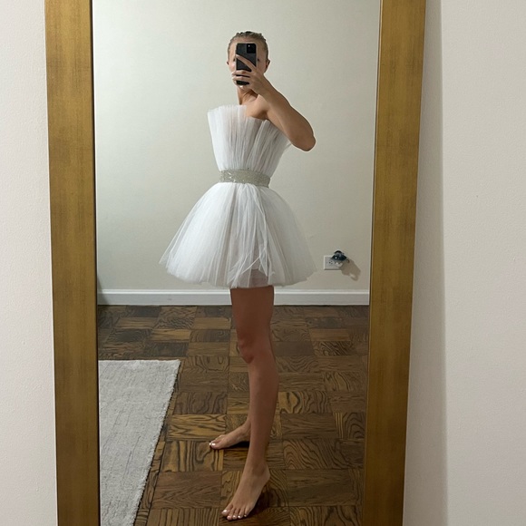 Bronx and Banco NEW Anna Strapless Pleated Tulle Mini Dress - Picture 7 of 14
